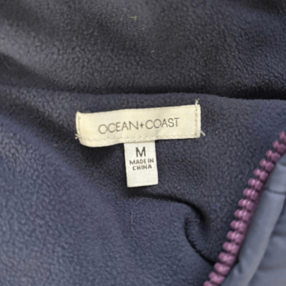 Ocean + Coast Women's Hooded Vest Size M Colorblock Puffer Vest Lightweight - Picture 7 of 10